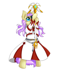 Size: 2375x3000 | Tagged: safe, artist:thexiiilightning, oc, oc only, oc:azalea floria, pony, bipedal, female, final fantasy, final fantasy xiv, high res, magic, mare, simple background, solo, staff, standing, transparent background, white mage