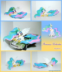 Size: 3165x3675 | Tagged: safe, artist:jiayi, artist:laservega, princess celestia, alicorn, pony, g4, butt, car, craft, figurine, ford mustang, high res, irl, photo, plot, prone, sculpture, solo, spread wings, toy, traditional art, wings