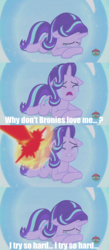 Size: 1280x2928 | Tagged: safe, artist:pony4koma, edit, edited screencap, screencap, starlight glimmer, pony, a royal problem, g4, bubble, crying, discussion in the comments, drama, female, force field, in bubble, magic blast, magic bubble, meme, metadrama, sad, sadlight glimmer, screencap comic, solo, starlight drama, starlight drama drama