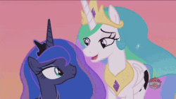 Size: 680x382 | Tagged: safe, screencap, princess celestia, princess luna, alicorn, pony, a royal problem, g4, animated, crossed horns, cute, cutelestia, female, gif, horn, horns are touching, royal sisters, sibling love, siblings, sisterly love, sisters, swapped cutie marks