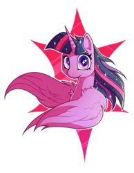 Size: 793x1022 | Tagged: safe, artist:amazingmollusk, twilight sparkle, alicorn, pony, g4, cutie mark, female, happy, looking at you, simple background, solo, sparkly mane, spread wings, starry eyes, stars, transparent background, twilight sparkle (alicorn), wingding eyes, wings