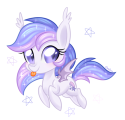 Size: 2945x2823 | Tagged: safe, artist:kaikururu, oc, oc only, oc:astral sky, bat pony, pony, high res, simple background, solo, tongue out, transparent background