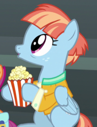 Size: 419x548 | Tagged: safe, screencap, windy whistles, pony, g4, parental glideance, cropped, cute, food, popcorn, windybetes