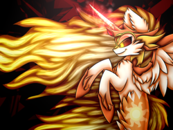 Size: 4000x3000 | Tagged: safe, artist:infanio, daybreaker, alicorn, pony, a royal problem, g4, armor, female, fire, high res, mare, solo