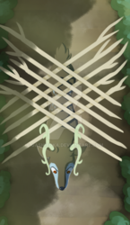 Size: 600x1036 | Tagged: safe, artist:gashiboka, deer, pony, everfree tarot, minor arcana, solo, tarot, tarot card, ten of batons, ten of clubs, ten of wands, watermark