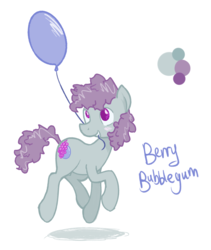 Size: 1148x1360 | Tagged: safe, artist:daniel10alien, derpibooru exclusive, oc, oc only, oc:berry bubblegum, pony, balloon, blushing, simple background, skipping, solo, trotting, white background