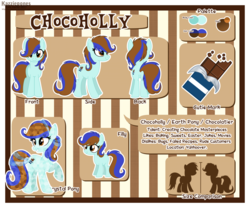 Size: 1024x853 | Tagged: safe, artist:kazziepones, oc, oc only, oc:chocoholly, crystal pony, earth pony, pony, crystallized, female, filly, mare, reference sheet, solo, younger