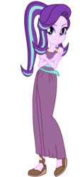Size: 1280x2829 | Tagged: safe, artist:imperfectxiii, artist:sunsetshimmer333, edit, vector edit, starlight glimmer, equestria girls, g4, clothes, cosplay, costume, crossover, disney, female, hercules, megara, simple background, sleeveless, smiling, solo, transparent background, vector