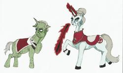Size: 7014x4206 | Tagged: safe, artist:hispurpleness, oc, oc only, oc:magnifying glass, oc:nitpick, pony, absurd resolution, antagonist, oc villain, recolor, riding crop, simple background, uncanny valley, white background