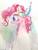 Size: 1224x1632 | Tagged: safe, artist:wacky-skiff, pinkie pie, earth pony, pony, g4, my little pony: friendship is magic, not asking for trouble, bust, colored pupils, female, helmet, honorary yak horns, horned helmet, solo, traditional art, viking helmet, watercolor painting, yak horns