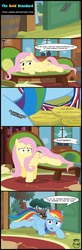 Size: 800x2442 | Tagged: safe, artist:toxic-mario, fluttershy, rainbow dash, pony, g4, my little pony: friendship is magic, parental glideance, comic, crawling, fluttershy's cottage, medal