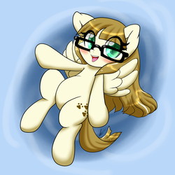 Size: 1280x1280 | Tagged: safe, artist:profmaple, zippoorwhill, pony, g4, big ears, blushing, female, filly, solo