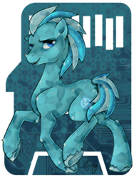 Size: 650x864 | Tagged: safe, artist:ulfruna, oc, oc only, oc:silicon chip (kaperon), crystal pony, pony, profile, solo