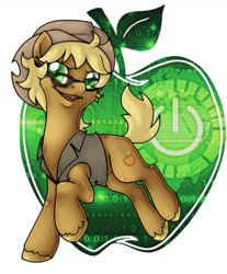 Size: 744x900 | Tagged: safe, artist:ulfruna, oc, oc only, oc:applegeek, earth pony, pony, glasses, profile, simple background, solo, transparent background