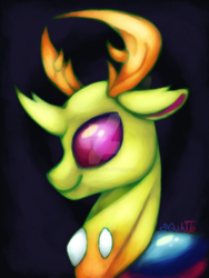 Size: 1024x1365 | Tagged: safe, artist:sgwhite, thorax, changedling, changeling, g4, bust, king thorax, male, solo, watermark