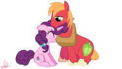 Size: 1920x1080 | Tagged: safe, artist:julymays, big macintosh, sugar belle, earth pony, pony, g4, hard to say anything, female, male, ship:sugarmac, shipping, simple background, straight, transparent background