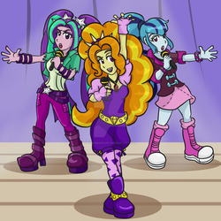 Size: 1024x1024 | Tagged: safe, artist:yoshimarsart, adagio dazzle, aria blaze, sonata dusk, equestria girls, g4, jewelry, microphone, necklace, pendant, the dazzlings, watermark