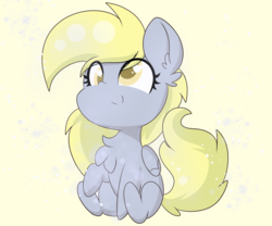 Size: 6000x5000 | Tagged: dead source, safe, artist:meowmavi, derpy hooves, pegasus, pony, g4, absurd resolution, chest fluff, chibi, cute, derpabetes, female, mare, raised hoof, simple background, sitting, solo