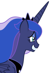Size: 2881x4203 | Tagged: safe, artist:sketchmcreations, princess luna, pony, a royal problem, g4, female, grin, high res, simple background, smiling, solo, transparent background, vector, worried