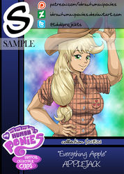 Size: 571x800 | Tagged: safe, artist:muramasa, applejack, human, g4, clothes, female, humanized, shirt, solo