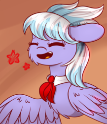 Size: 3685x4251 | Tagged: safe, artist:mintybrush, cloudchaser, pegasus, pony, g4, eyes closed, female, high res, mare, necktie, open mouth, open smile, smiling, solo