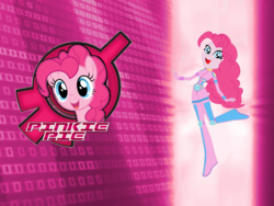 Size: 1024x768 | Tagged: safe, artist:10networks, pinkie pie, equestria girls, g4, bracelet, clothes, code lyoko, cutie mark, female, jewelry, knee pads, solo, uniform, xana