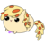 Size: 2000x2000 | Tagged: safe, artist:lullabytrace, oc, oc only, oc:peetzer, food pony, original species, pizza pony, blob ponies, cute, food, high res, pizza, simple background, solo, transparent background