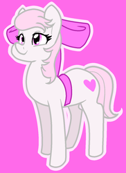 Size: 889x1221 | Tagged: safe, artist:/d/non, pony, bow, crossover, female, homestuck, maplehoof, pink background, simple background, smiling, solo