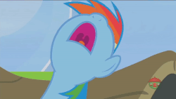 Size: 480x270 | Tagged: safe, screencap, rainbow dash, pony, g4, parental glideance, animated, drool, female, gif, loop, nose in the air, open mouth, sleeping, solo, treehouse logo, volumetric mouth