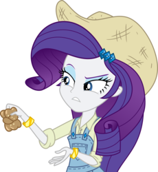 Size: 3000x3267 | Tagged: safe, artist:aqua-pony, rarity, dance magic, equestria girls, equestria girls specials, g4, apple fritter (food), clothes, female, food, hat, high res, imagine spot, overalls, rarihick, simple background, solo, transparent background, vector
