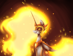 Size: 2999x2300 | Tagged: safe, artist:nutellaakanutella, daybreaker, alicorn, pony, a royal problem, g4, evil smile, female, grin, high res, looking at you, mare, smiling, solo