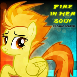 Size: 3800x3800 | Tagged: safe, artist:dashiesparkle edit, artist:game-beatx14, spitfire, pony, fanfic:fire in her body, g4, fanfic, fanfic art, female, fimfiction, high res, solo
