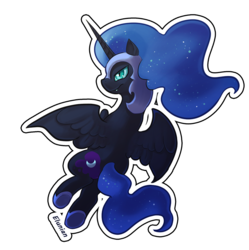 Size: 922x927 | Tagged: safe, artist:elunian, nightmare moon, alicorn, pony, g4, fangs, female, helmet, mare, rear view, simple background, solo, transparent background