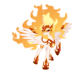 Size: 2500x2500 | Tagged: safe, artist:xinimator, daybreaker, alicorn, pony, a royal problem, g4, female, high res, raised hoof, simple background, solo, spread wings, transparent background, wings