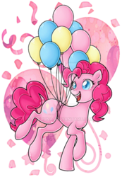 Size: 600x868 | Tagged: safe, artist:ulfruna, pinkie pie, earth pony, pony, g4, balloon, colored pupils, female, happy, smiling, solo, watermark