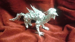 Size: 2560x1440 | Tagged: safe, artist:thefoilguy, oc, oc only, oc:silver quill, hippogriff, aluminum, foil, irl, photo, request, sculpture, traditional art
