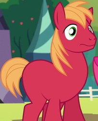 Size: 567x694 | Tagged: safe, edit, edited screencap, screencap, big macintosh, earth pony, pony, brotherhooves social, g4, accessory-less edit, cropped, cute, macabetes, male, missing accessory, missing cutie mark, missing freckles, red, solo focus, stallion