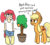 Size: 588x526 | Tagged: safe, artist:heretichesh, color edit, edit, editor:color anon, applejack, oc, oc:peach, satyr, g4, colored, food, offspring, parent:apple bloom, peach, simple background, transparent background