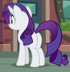 Size: 507x516 | Tagged: safe, screencap, rarity, pony, unicorn, g4, the gift of the maud pie, butt, cropped, female, mare, plot, solo