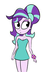 Size: 1100x1800 | Tagged: safe, artist:jeffmango, starlight glimmer, equestria girls, g4, alternate hairstyle, clothes, dress, female, looking at you, prom, simple background, solo, white background