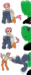 Size: 600x1449 | Tagged: artist needed, safe, oc, oc only, oc:anon, oc:lola seed, satyr, father and daughter, female, male, offspring, parent:babs seed, simple background, white background