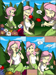 Size: 1400x1870 | Tagged: safe, artist:bestheelofalltime, fluttershy, equestria girls, g4, comic, female, flower, male, sneezing, sniffing, solo, the simpsons