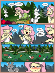 Size: 1400x1870 | Tagged: safe, artist:bestheelofalltime, angel bunny, fluttershy, equestria girls, g4, angel is a bunny bastard, comic, flower, male, pre sneeze, red nosed, sneezing, the simpsons