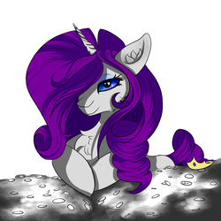 Size: 4200x4200 | Tagged: safe, artist:karmadingo, artist:swiggitins, rarity, pony, g4, absurd resolution, cheek fluff, chest fluff, coin, crown, ear fluff, female, heart eyes, jewelry, regalia, simple background, smiling, solo, white background, wingding eyes