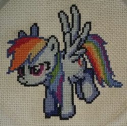 Size: 1440x1429 | Tagged: safe, rainbow dash, pony, g4, cross stitch, female, solo