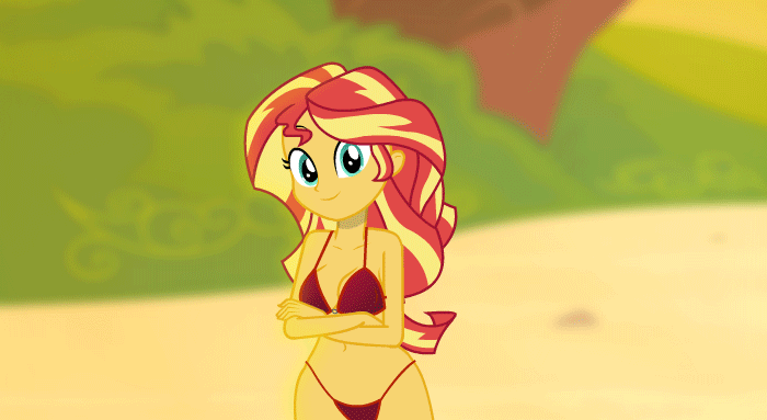 Sunset Shimmer Porn - 1445530 - animated, artist:tiredbrony, belly button, big ...
