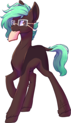 Size: 808x1389 | Tagged: safe, artist:myralilth, oc, oc only, oc:bread, earth pony, pony, bread, food, glasses, male, mouth hold, simple background, solo, stallion, transparent background