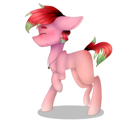 Size: 2461x2500 | Tagged: safe, artist:eclispeluna, oc, oc only, earth pony, pony, eyes closed, high res, male, raised hoof, simple background, solo, stallion, transparent background