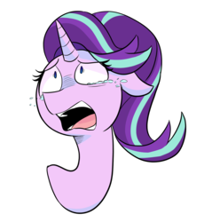 Size: 1442x1569 | Tagged: safe, artist:gintoki23, starlight glimmer, pony, unicorn, g4, bust, crying, female, floppy ears, mare, open mouth, portrait, sad, sadlight glimmer, shrunken pupils, simple background, solo, transparent background