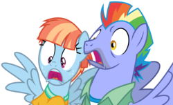 Size: 12503x7593 | Tagged: safe, artist:cloudyskie, bow hothoof, windy whistles, pegasus, pony, g4, parental glideance, .ai available, absurd resolution, duo, female, husband and wife, male, mare, open mouth, parent, rainbow dash's parents, simple background, stallion, surprised, transparent background, vector